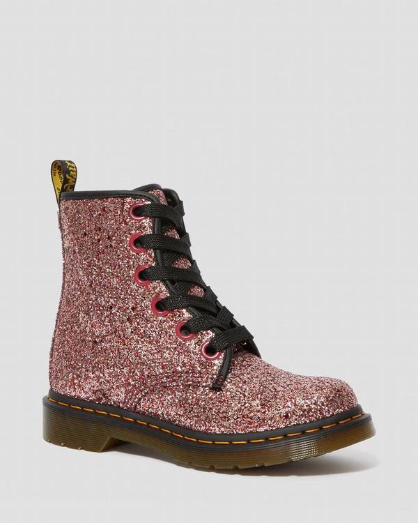 Dr Martens Dámské Kotníkové Boty 1460 Farrah Chunky Glitter Růžové, CZ-415279